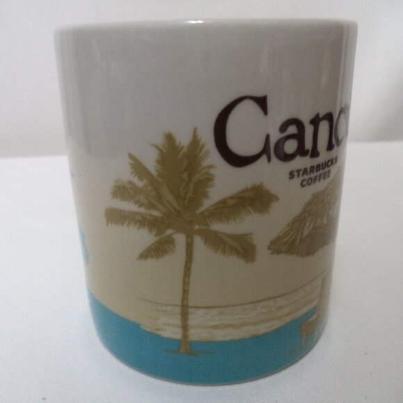 Starbucks Cancun Mexico Vintage Mug Cup Micro Dish beach palm trees - Picture 8 of 11